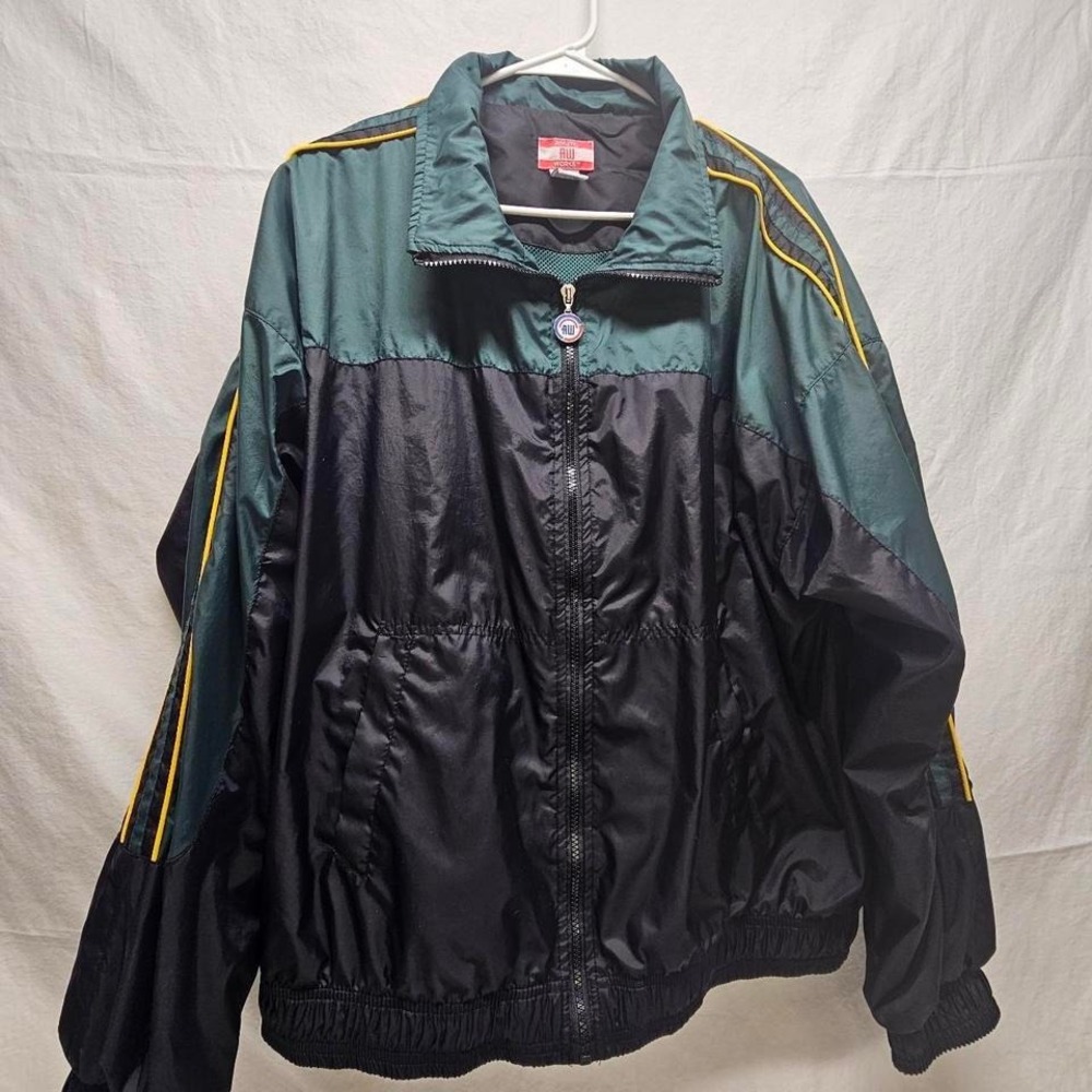 Vtg 90s Nylon Athletic Works Jacket XL retro outdoors eclectic grandpa